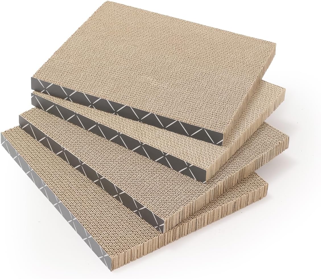 HIDE & SCRATCH Cat Scratcher Pad Pack; Cat Scratch Pad Refills for Hide & Scratch Scratcher Box (4