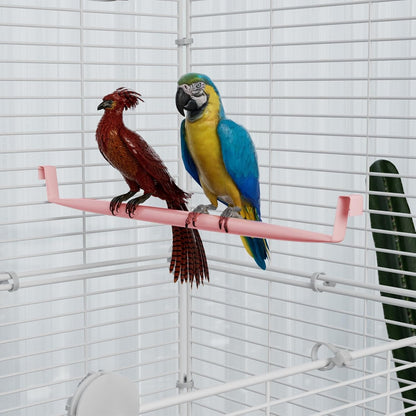 Standing Large Bird Cage, Parakeet Cage with Detachable Stand & Wheels, Wide Flight Birdcage for