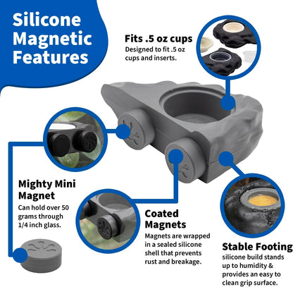 Pangea Silicone Gecko Feeding Ledge - Magnetic Mini Food Dish for Reptile Tank - 4.125" x 2.625" x
