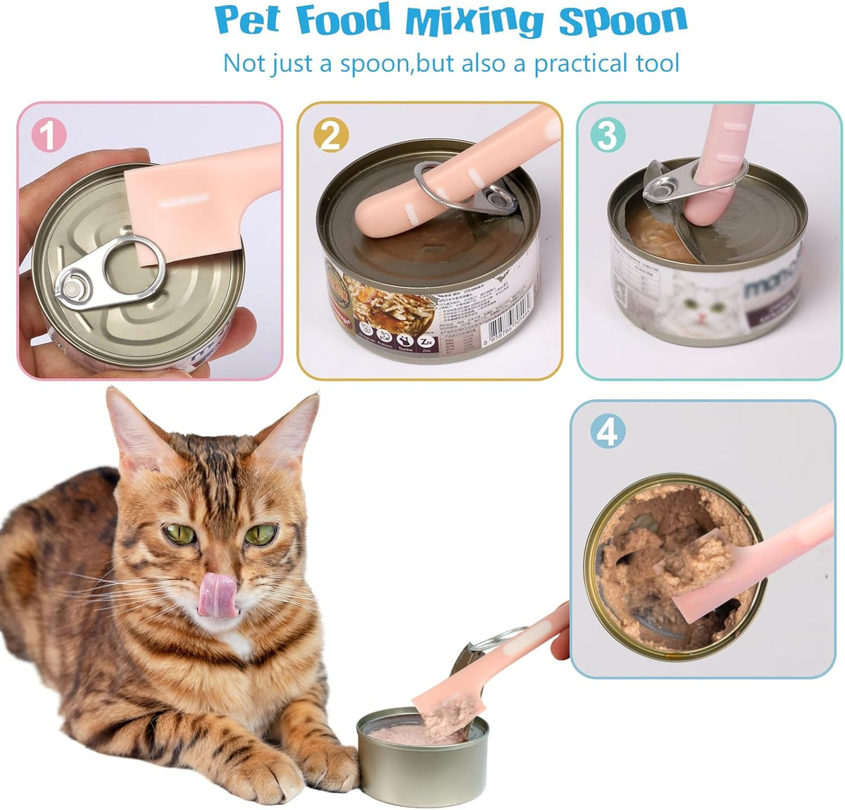 Cat Treat Dispenser Cat Treat Spoon Squeeze 8PCS Lickable Cat Holder with Cat Strip Feeder Spoon