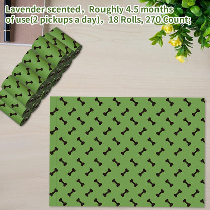 Green Dog Poo Bags Lavender scent - 270 Large Biodegradable Poop Bags, Extra Thicken Strong Corn