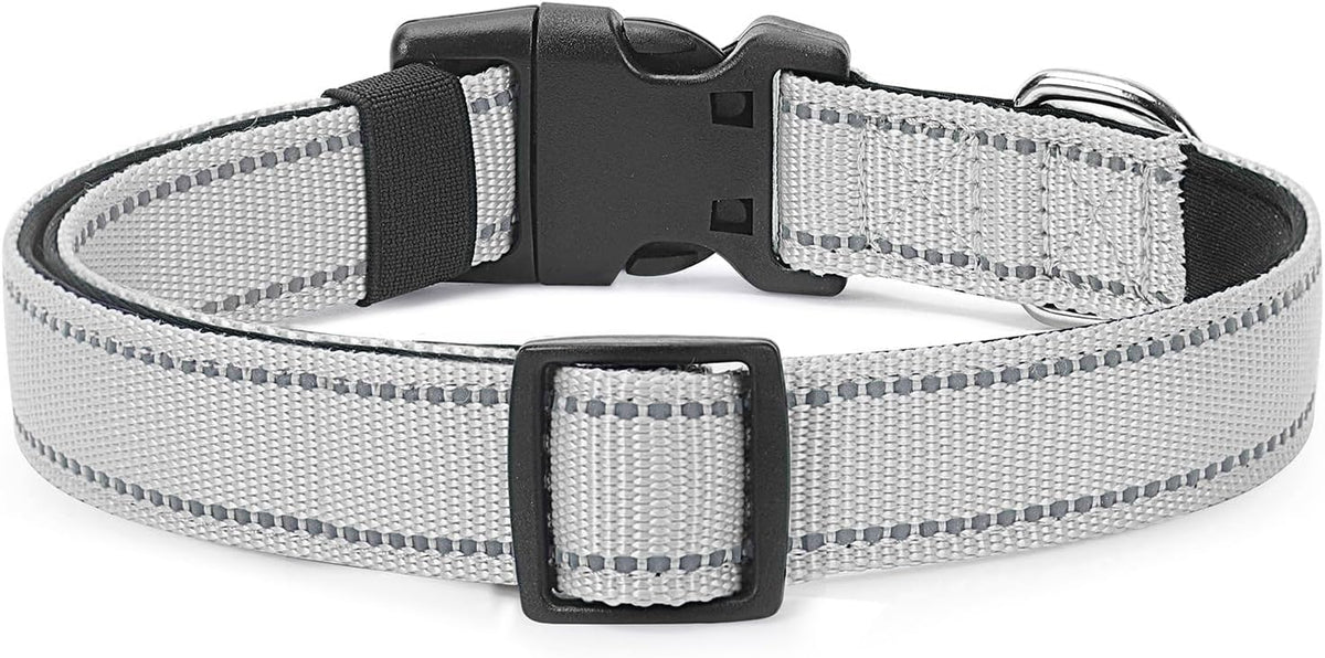 Reflective Dog Collar Padded with Soft Neoprene Breathable Quick Release Basic Dog Collars for