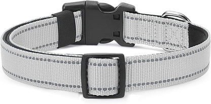 Reflective Dog Collar Padded with Soft Neoprene Breathable Quick Release Basic Dog Collars for