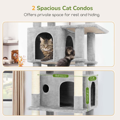 Globlazer Large Cat Tree Tower, Tall Cat Tree Condos for Indoor Cats Large Adult Cat Climbing Tower