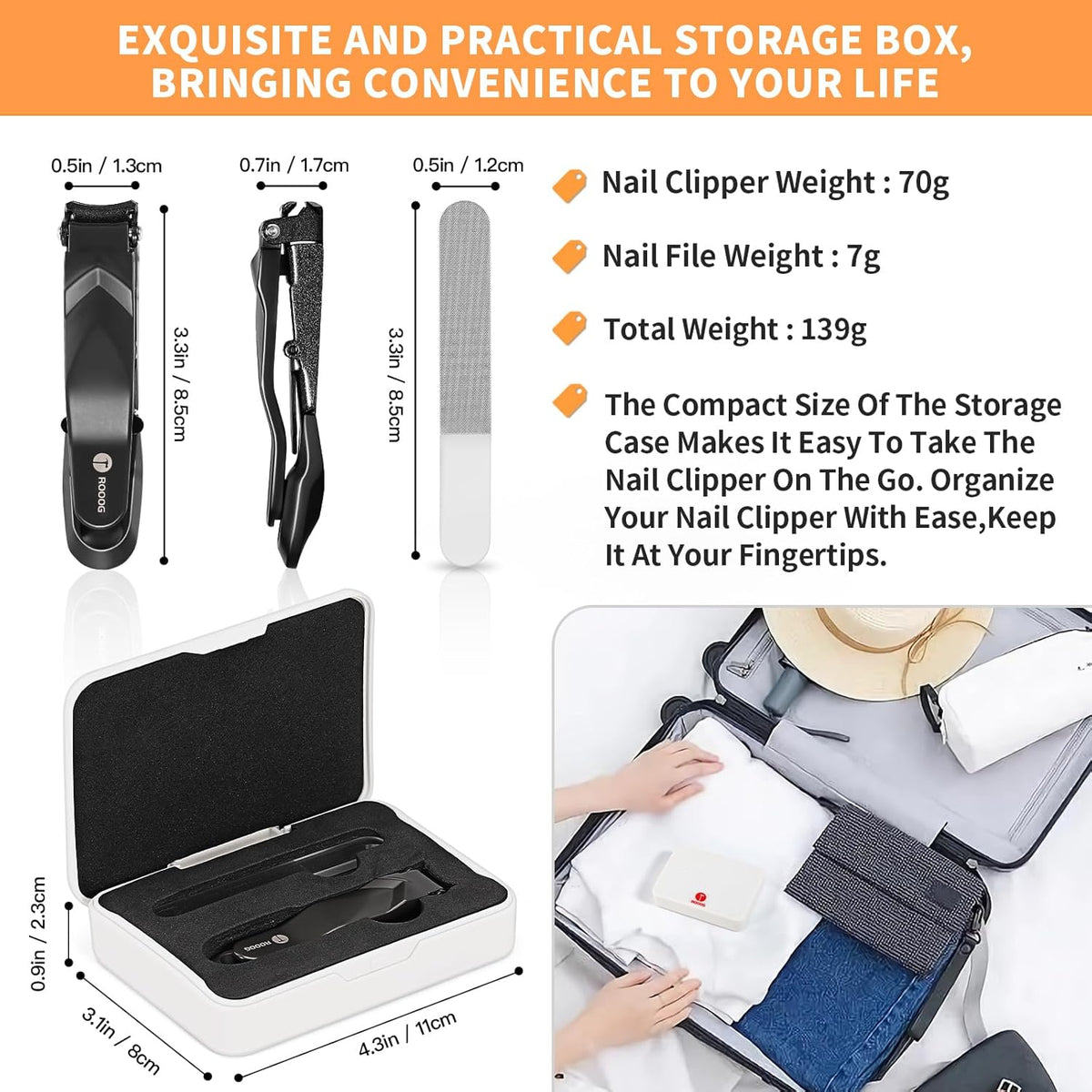 Nail Clippers for Men Women with Catcher,No Splash Ultra Sharp Professional Heavy Duty Nail