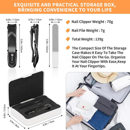 Nail Clippers for Men Women with Catcher,No Splash Ultra Sharp Professional Heavy Duty Nail