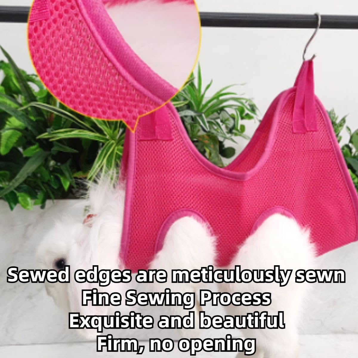 Rabbit Grooming Hammock with Safety Belt for Nail Clipping, Grooming, Bunny Bathing Bag for Nail