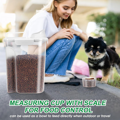TBMax Dog Food Storage Container 5-7 lbs, Airtight Cat Food Container with Larger Spout & Measuring
