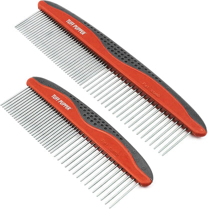 Tuff Pupper Dog Grooming Comb Set | Easily & Safely Remove Dead, Matted Knotted Hair | Ergonomic