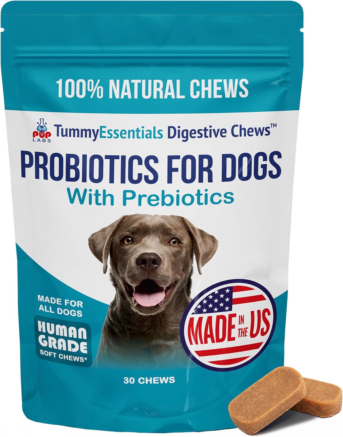 Tummy Essentials Probiotic Chews for Dogs, Supports Gut Health for Dogs and Firm Stools, Helps