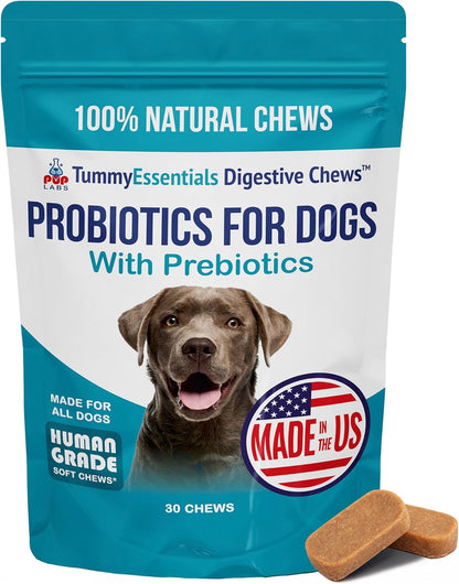 Tummy Essentials Probiotic Chews for Dogs, Supports Gut Health for Dogs and Firm Stools, Helps