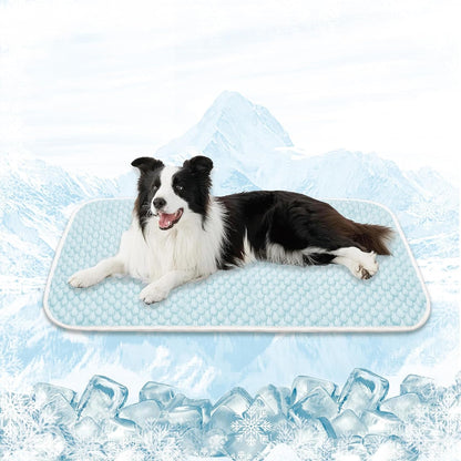 MICROCOSMOS Pet Cooling Mat & Sleeping Pad- Breathable Bubble Surface, EZ Clean. Keep Cooling for