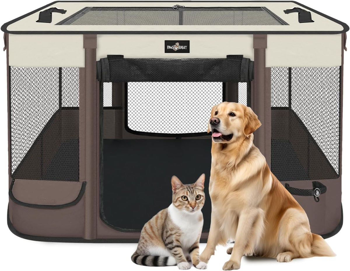 Foldable Pet Kitten Playpen, Upgrade Waterproof Portable Cat Dog Playpen Kennel Tent for Small Dog