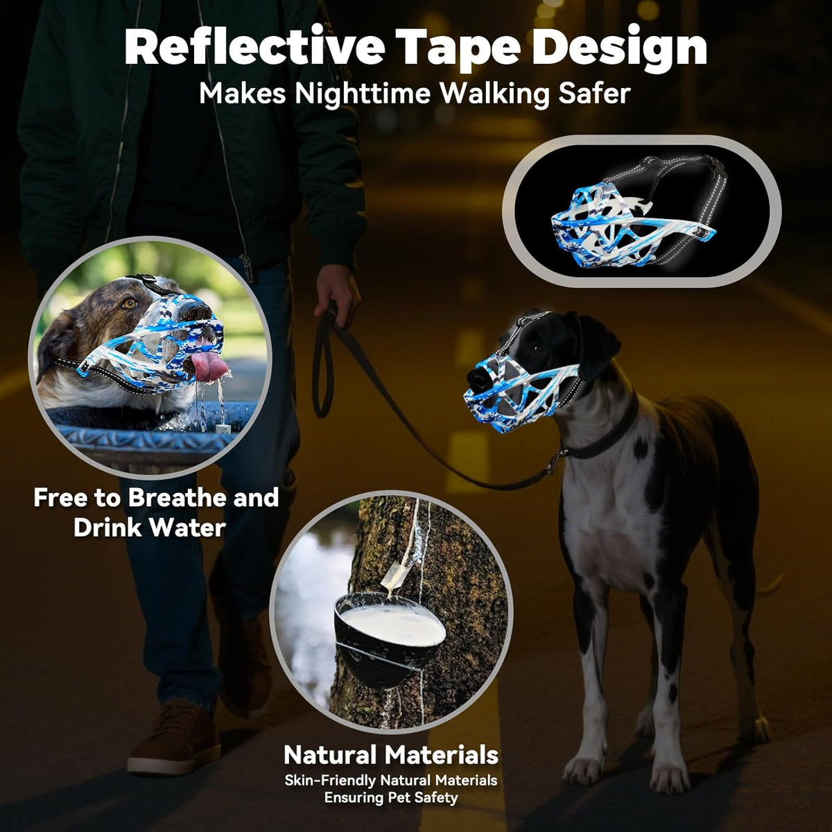 Dog Muzzle for Large Dogs, Medium and X-Large Aggressive Dog, Breathable Basket Muzzles, Suitable