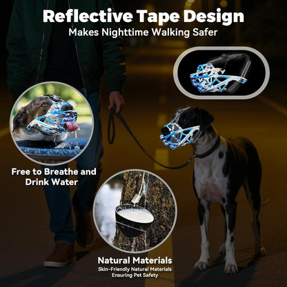 Dog Muzzle for Large Dogs, Medium and X-Large Aggressive Dog, Breathable Basket Muzzles, Suitable