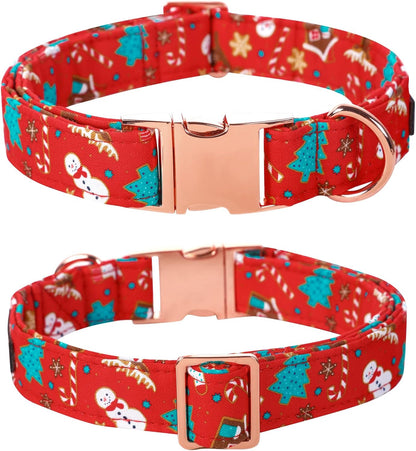 Lionet Paws Christmas Dog Collar with Flower, Dog Flower Collar with Metal Buckle for Dogs and