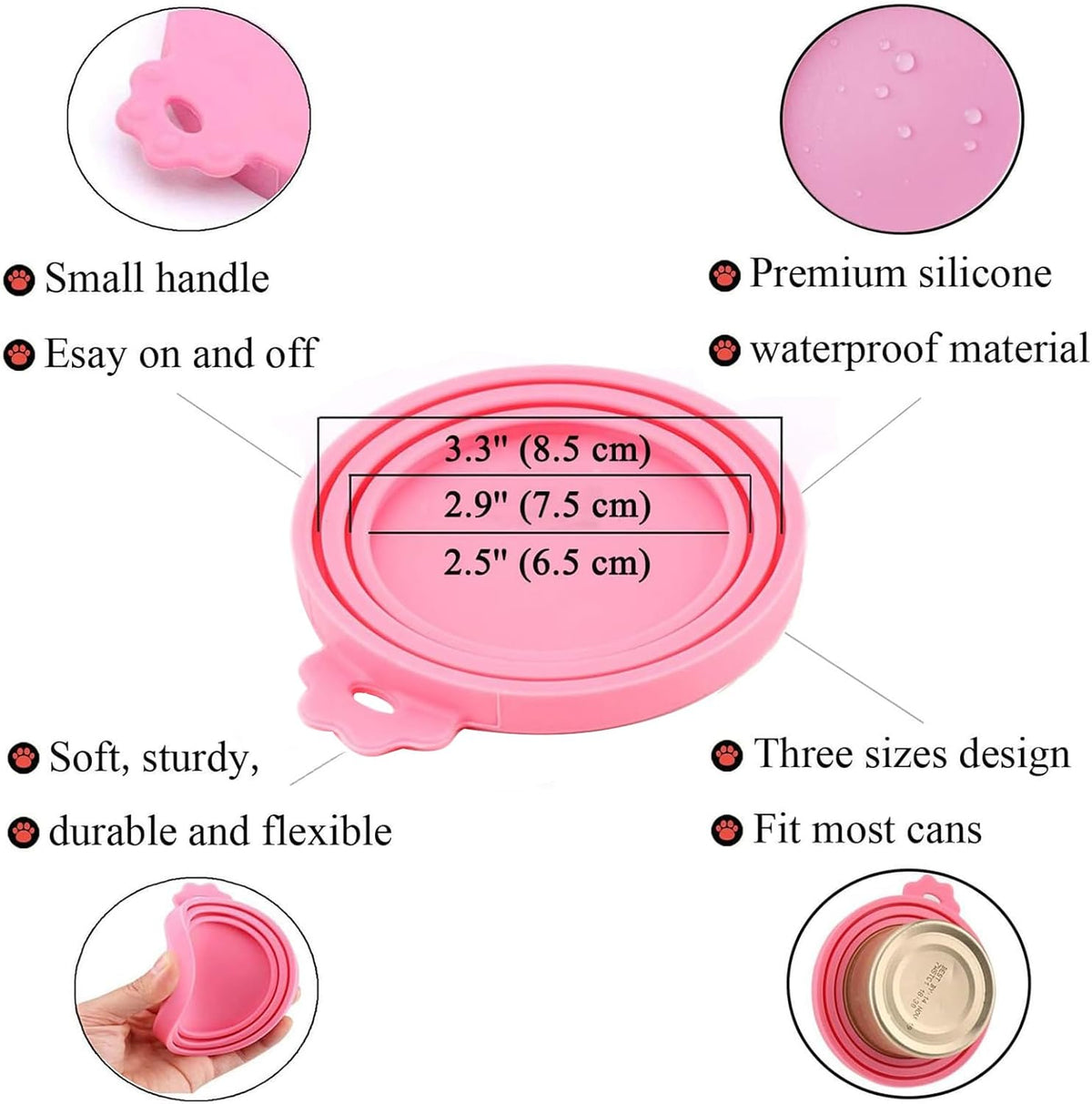 Food Can Covers/4 Pack/Universal BPA Free Silicone Dog Cat Food Can Lids for Dog and Cat Food/Fits