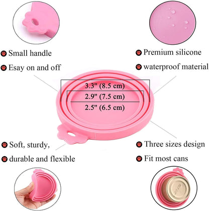 Food Can Covers/4 Pack/Universal BPA Free Silicone Dog Cat Food Can Lids for Dog and Cat Food/Fits