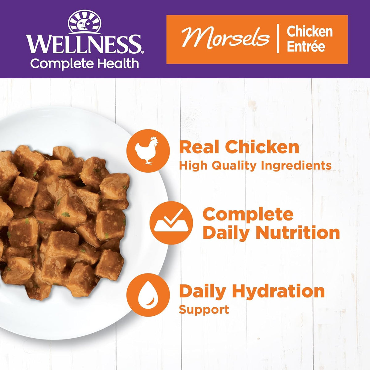 Wellness Complete Health Cubed Adult Wet Cat Food, Natural, Protein-Rich, Grain Free, 5.5 Ounce, 24