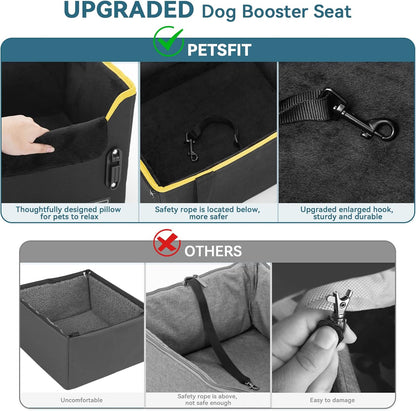 PETSFIT Small Dog Car Seat, Patent Safety Buckles Car Seat for Dogs, Puppy Car Seat with Safety