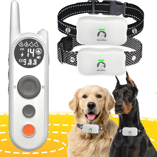 MIMOFPET Wireless Dog Fence for 2 Dogs - Multi-Mode Electric Fence Covers up to 856-Acre,6100 Ft