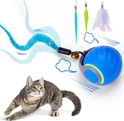 Interactive Cat Toy Ball - Motion-Activated, USB Rechargeable Cat Toys for Indoor Cats with