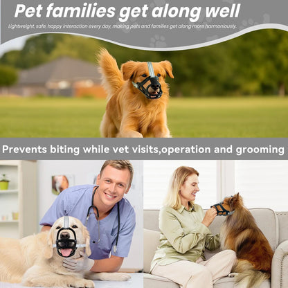 Dog Muzzle, Basket Muzzle for Small Medium Large Dogs, Anti-Biting and Chewing, Lightweight &