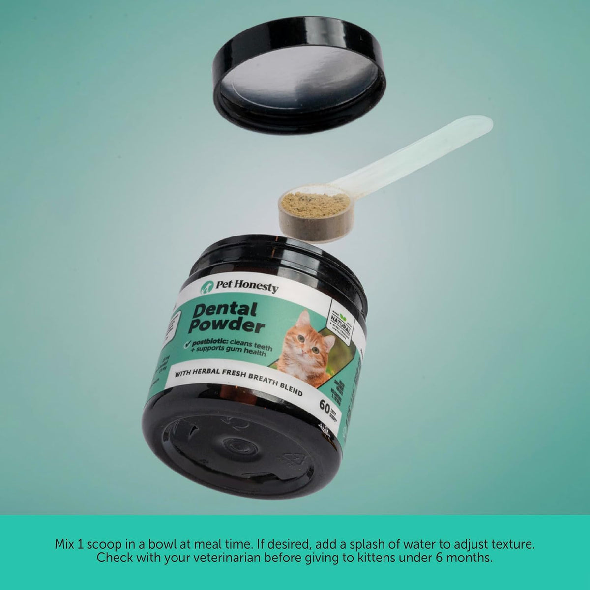 Cat Breath Freshener Dental Powder for Teeth Cleaning Plaque Off, Dental Care for Cats, Tartar