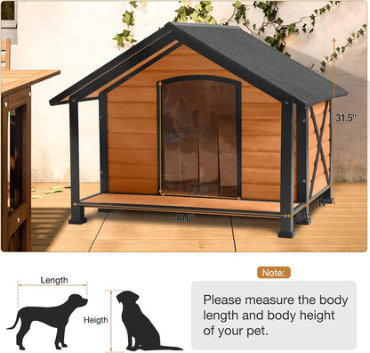 Dog House Outdoor & Indoor, Dog Kennel for Winter, Insulated Puppy Shelter for Small & Medium &