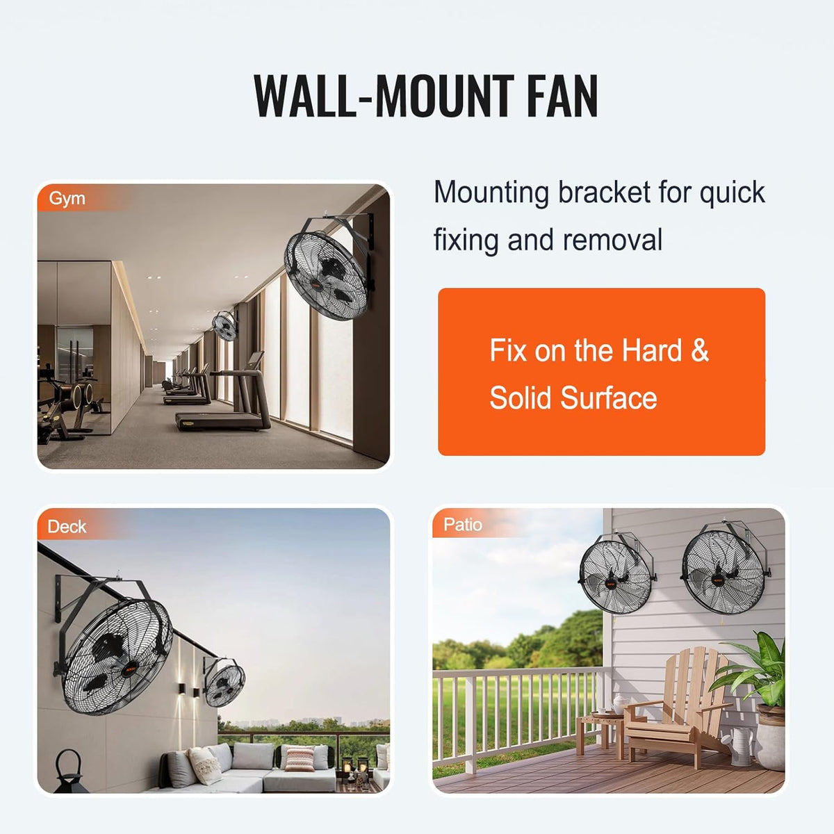 VEVOR Wall Mount Fan, 2 PCS 18 inch Waterproof, 3-speed High Velocity Max. 4000 CFM Industrial Wall