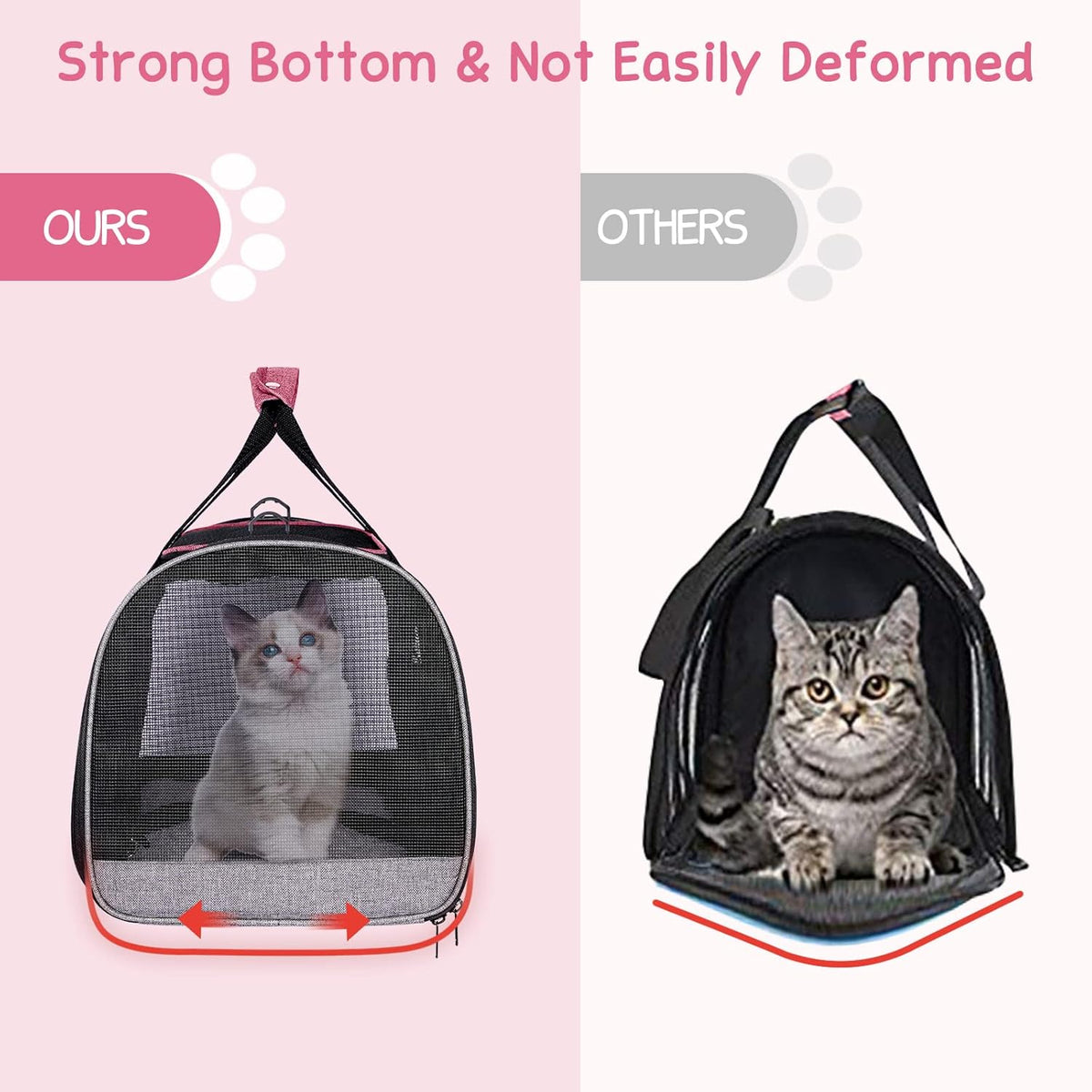 BurgeonNest Cat Carriers for Medium Puppy Under 25 lbs, Pet Carrier for Cats with Unique Side
