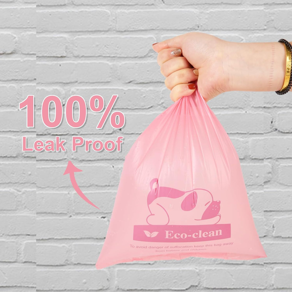 ECO-CLEAN 360 Count Dog Poop Bags with Dispenser, Leak-Proof, Cherry Blossom scented