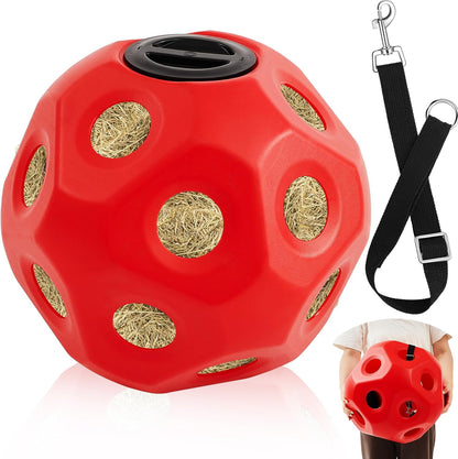 15.75" Hay Ball for Horse with Hanging Strap Slow Feed Horse Treat Ball Extra Large Hanging for