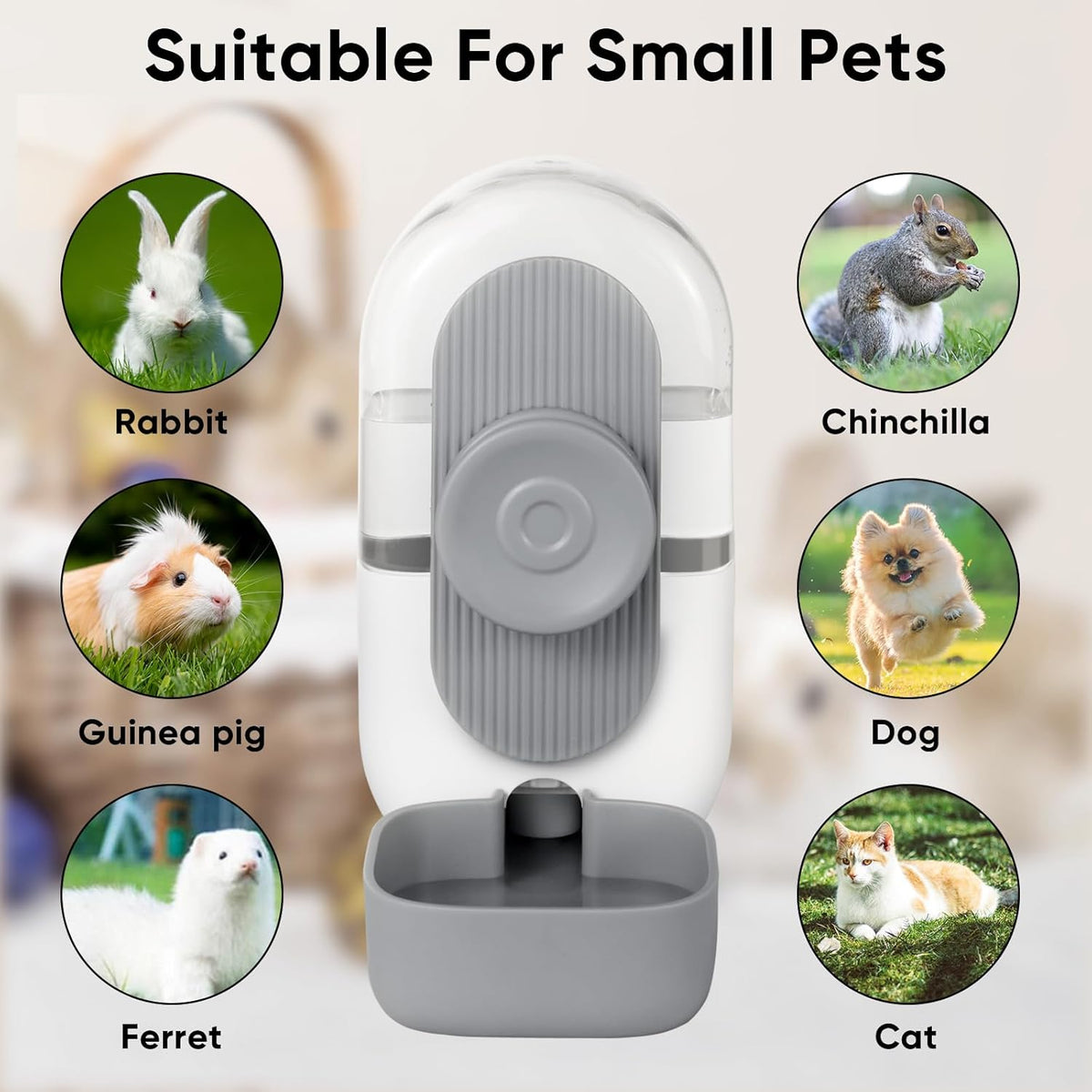 28oz Hanging Automatic Water Dispenser，Rabbit Water Bottle,Bunny Guinea Pig Ferret Water Bowl for
