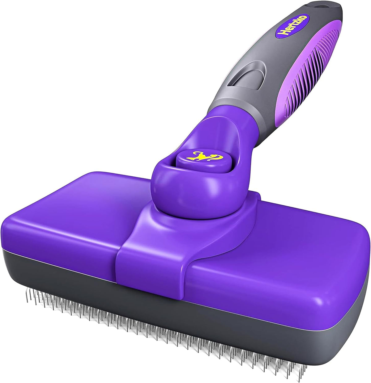 Hertzko Self Cleaning Slicker Brush for Dogs and Cats - Pet Hair Brush for Shedding Long and Short