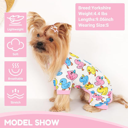 Dog Pajamas Small Sized Dogs Stretchable Summer Dog Clothes Pjs 4 Legs Girl Boy Cute Soft Puppy