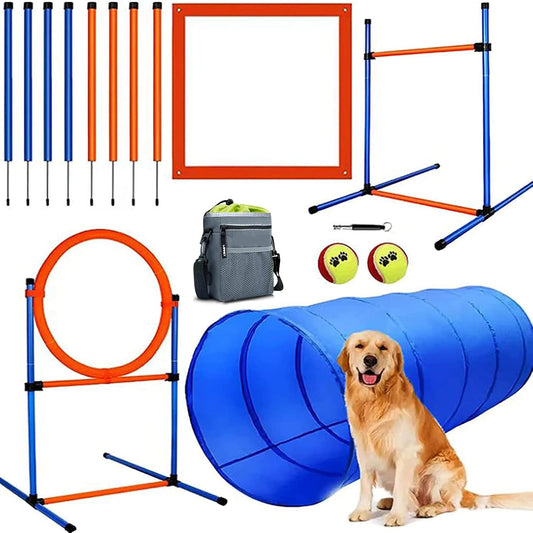 Dog Agility Training Equipment, 60-Piece Dog Obstacle Course Training Starter Kit Pet Outdoor Game