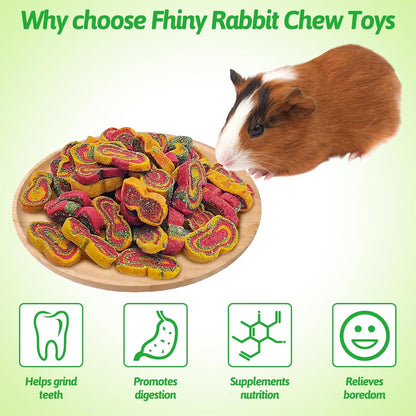 Fhiny Rabbit Chew Toys Mixed Forage Beetroot Carrot and Pumpkin Bunny Treats for Hamsters Guinea