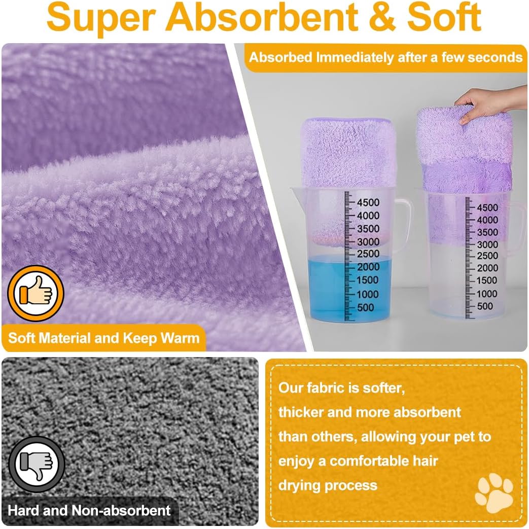 KOOGALSmall to Medium Size Dog Bathrobe, Quick Drying Super Absorbent Used for After Bathing, Warm