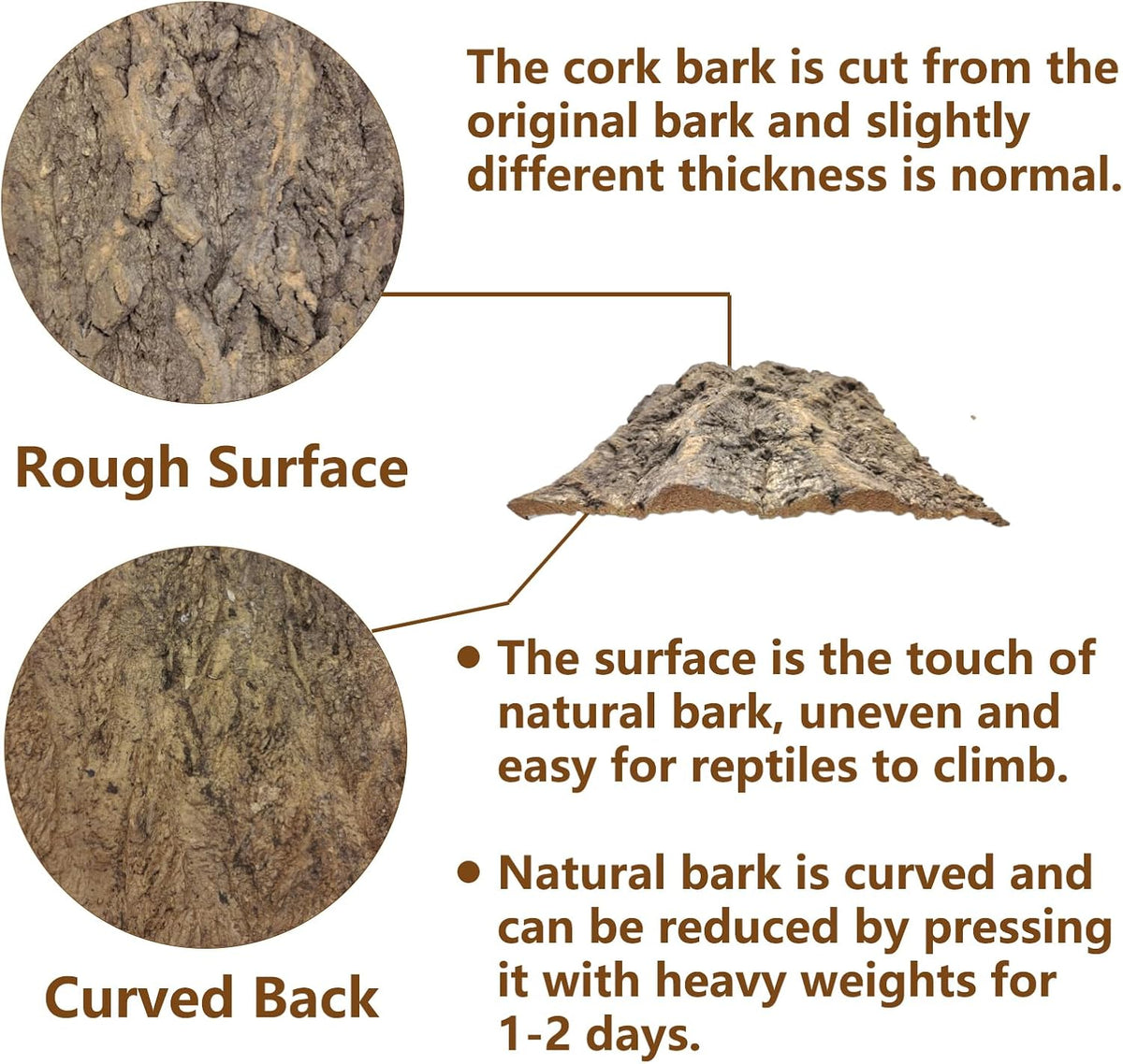 Tfwadmx 2Pcs Cork Terrarium Background 11.8”x7.9” Natural Cork Bark Backdrop Reptile Background