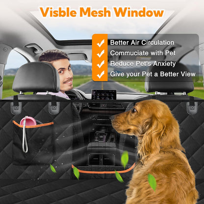Kytely Dog Car Seat Cover for Back Seat,600D Heavy Duty Dog Hammock for Car with Side Flap,100%
