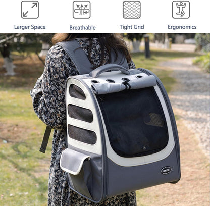 Dog Backpack, Ventilated Pet Hiking Backpack Travel Bag, Airline Approved Cat Backpack for Travel