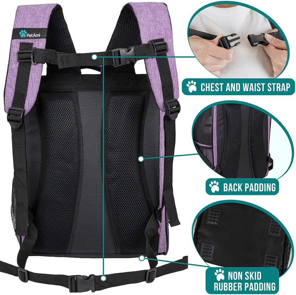 PetAmi Dog Backpack Carrier for Small Large Cat, Pet, Puppy, Ventilated Pet Hiking Backpack Travel