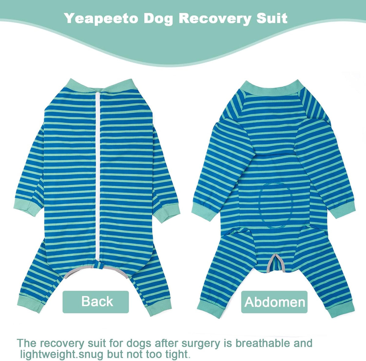 Yeapeeto Dog Onesie Surgery Recovery Suit for Large Medium Bodysuit Dogs Pajamas PJS Full Body for