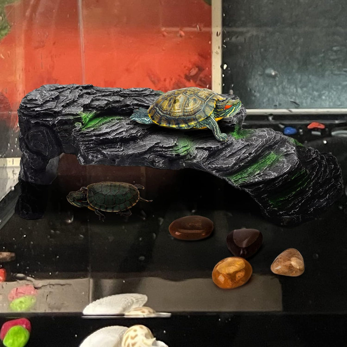 Turtle Basking Platform Large Tortoise Dock Resting Rock Turtle Climbing Ramp Shale Step Ledge