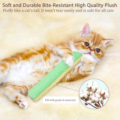 Retro Shaw Cat Toys Kicker Pillows 3Pcs, Refillable Catnip Toys with Crinkle Sound Inside