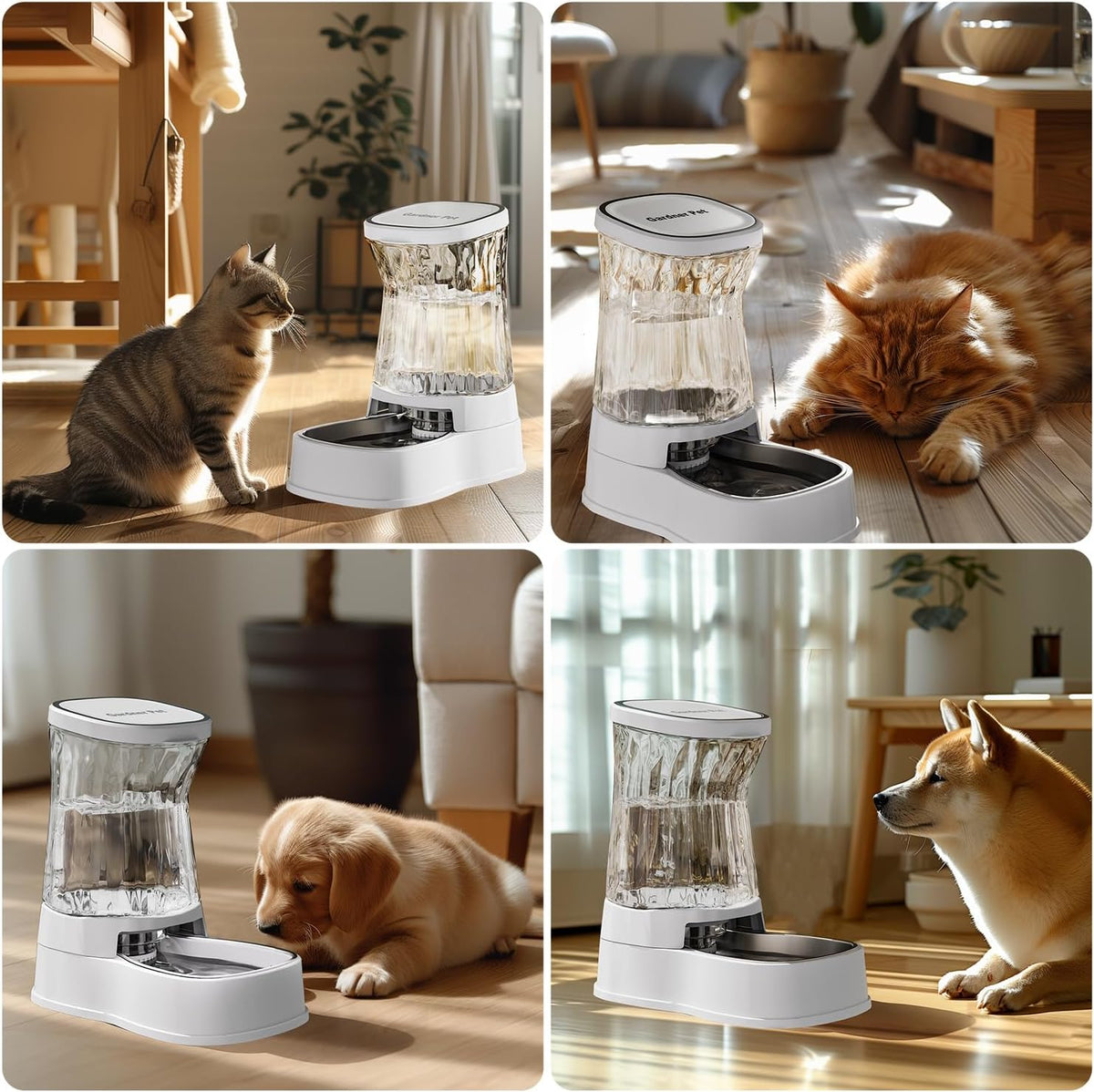 Gardner Pet Automatic Dog Water Dispenser Gravity Stainless Steel Water Waterer Feeder, 100%
