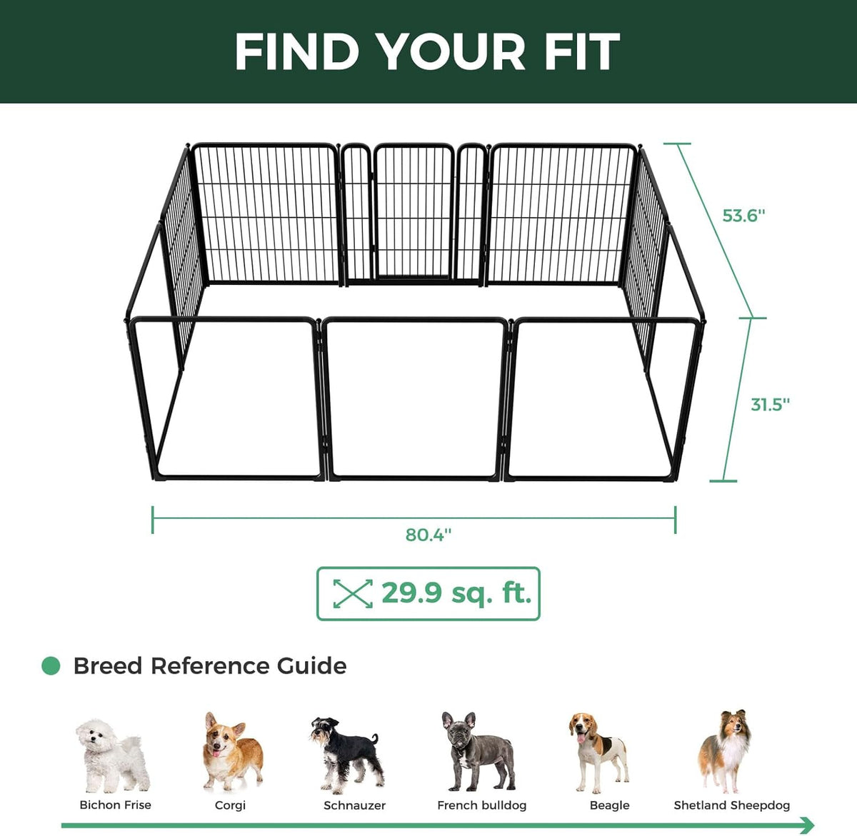 FXW Homeplus Unleashed Indoor Dog Playpen - Stress-Free and Safe Play, Heavy Duty 32 Inch 5 Acrylic