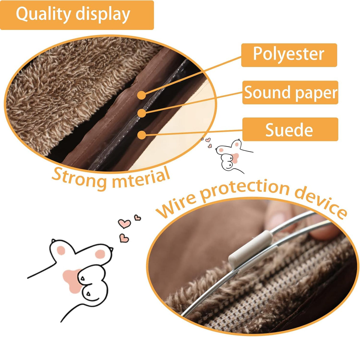 Cat Tunnel for Indoor Cats, 51×12 inch Foldable Big Cat Tunnel, Brown Suede Pet Tunnels with Two