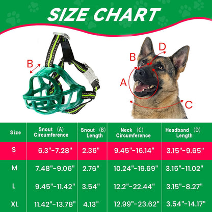 Dog Muzzle, Basket Muzzle for Small Medium Large Dogs, Anti-Biting and Chewing, Lightweight &